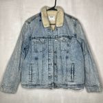 Old Navy Oversized Sherpa-Lined Boyfriend Jean Jacket Photo 3