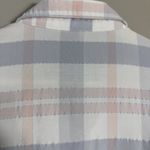 Free People  Loveland Plaid Button Down Shirt Women's Small White Boho Pastel Photo 12
