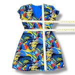 J. Crew Tropical Print Faux Wrap V Neck A Line Dress Blue Multi Size 8 Photo 11
