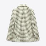 ZARA  Woman Textured Double-breasted Blazer Christmas Jacket Ecru Green Size M Photo 9