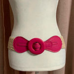 pink y2k style western faux leather crochet belt Photo 0