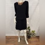 Lafayette 148 New York Back Zip Layered Black 100% Virgin Wool Dress Size 6 Photo 2
