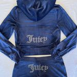 Juicy Couture 🔥 Bling OG Velour Iconic Tracksuit Hoodie Pants Atlantis Blue XL Photo 0