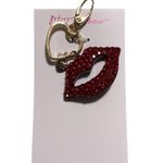 Betsey Johnson  Red Lips Rhinestone Keychain Purse Bag Charm NWT Photo 0