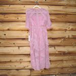 Mac Duggal  8058 Pink High Neck Micro Ruffle Tiered Midi Dress Photo 13