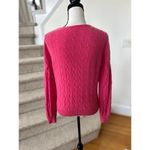 Hot Pink Cableknit Cashmere Long Sleeve Sweater Size M Photo 2