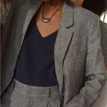 Everlane  The Linen Oversized striped Blazer Gray NEW Photo 3