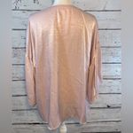 Vince Camuto TWO BY Blouse Bell Sleeve Rumpled Satin Pink-2X Photo 3