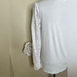 Entro NTM:  Solid White Floral Eyelet Long Sleeve Top in Size Small Photo 15