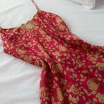 Victoria's Secret victoria’s secret 100% silk Red and gold floral slip dress with lace detailing Photo 1