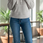 UGG  Women's Gray Fuzzy Fleece Pullover Hoodie Sweatshirt Cozy Loungewear Small Photo 0