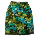 Vtg Y2K 2000s Small Slip Skirt Floral Lace Ruffle Boho Cottage Prairie Coquette Green Photo 0