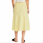 Free People  Skirt Yellow Linen‎ Blend Midi 10 New $98 Photo 2