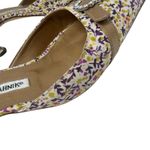 Manolo Blahnik  Floral Print D’Orsay Heels Crystal Buckle Pumps EU 37.5 Photo 7