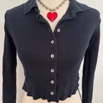 Brandy Melville navy blue button up long sleeve Photo 2
