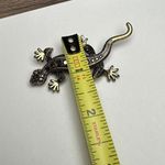 Lia Sophia Rhinestone Lizard Reptile Brooch Pin Gold Tone Photo 2