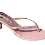 Donald Pliner Couture Metallic Pitone Snake Leather Shoe Sandal New Thong $215 Pink Size 10 Photo 3