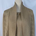Laura Scott  Petite Sweater Embellished Gold Knit Cardigan Women's‎ Small Petite Photo 1