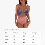 Blooming Jelly Womens One Piece Swimsuit High Cut Out American Flag Large L Blue Photo 8