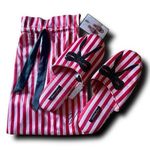Victoria's Secret  Red and White Striped Slippers Photo 0
