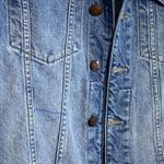 DL1961  Denim Jean Jacket Size L Blue Custom Patches Donut Ice Cream Applique Photo 5