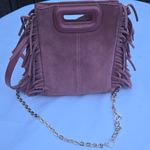 Maje  Mini Pink Suede Fringe Shoulder Bag Photo 2