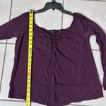 Kendall + Kylie Blouse Maroon Size M Long Bell Sleeves Top Photo 4
