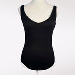 Willow Black Ribbed Knit Bodysuit V Photo 1