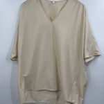 COS Oversized V Neck Dolman Sleeve Tunic Top Beige Linen Blend Size L Photo 0