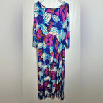 Soft Surroundings  Serena Long Sleeve Maxi Dress Floral Large B17 Photo 2