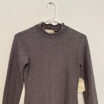Altar'd State NEW NWT Taupe Purple Gray Metallic Long Sleeve Mock Neck Bodysuit Photo 1