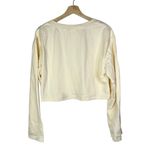 For Love & Lemons Cream Morgan V-Neck Cropped Sweatshirt L Photo 3