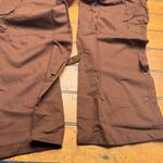 Women's Cargo Pants Brown 3XL Utility Pockets Zipper Accents Wide Leg Size 3X Photo 1