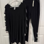 Come N See black jeweled top and leggings set size 1X Photo 0