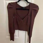 Knit Long Sleeve Top Brown Size M Photo 1