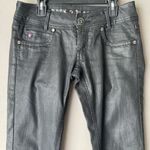 Rock 2 Planet sz 4 Black Coated Straight Leg Jeans Punk‎ Metal Photo 2