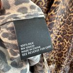 Carlisle Collection 100% Silk Leopard Print 1/2 Button Popover Top Size 8 Photo 4