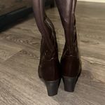 Dream Paris Dream Pairs Cowgirl Knee-High Brown Embroidered Pull-On Boots Women’s 8 Photo 2