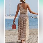 Cupshe CUPSGE Elegant Tan Maxi Dress beach summer cover up geometric Photo 1