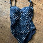 Bond Eye Australia gathered ruched 10 polka dot one piece swimsuit White Photo 0