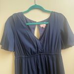 Show Me Your Mumu Emily Empire Maxi Dress Navy blue flutter sleeves Size M Photo 5