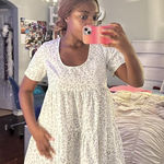 Target White Leopard print babydoll dress Photo 0