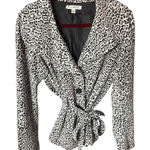 Susan Bristol  Vintage Ivory Black Leopard Print Tie Belt Jacket size Medium Photo 0