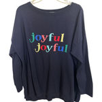 Talbots  Lambswool Blend Navy Joyful Christmas Sweater Size 1X Holiday Party Photo 0