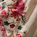 Floral Embroidered Cream Shawl OS Pink Photo 3