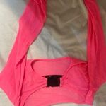 long sleeve pink mesh buckle top Photo 0