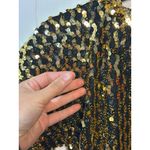 VTG Southeastern Gold Sequin Beaded Top Women Small 17"x21" Sparkle Disco Party Photo 6