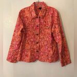 Analogy button up embroidered blazer top women’s fits size large Yellow Photo 0