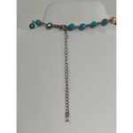 Beaded Necklace Agate Slice Pendant Boho Chic Statement Jewelry‎ Gold Photo 4