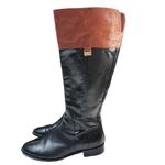 Cole Haan ‎ Womens Knee High Fashion Boots Black Brown Leather Riding Size 6.5M Photo 2